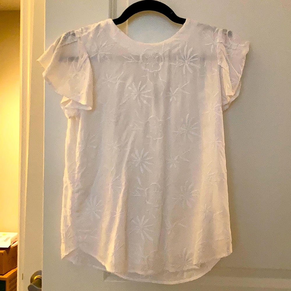 White Floral Blouse